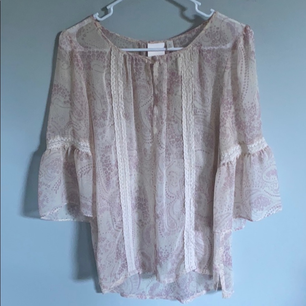 Lauren Conrad sheer lace blouse